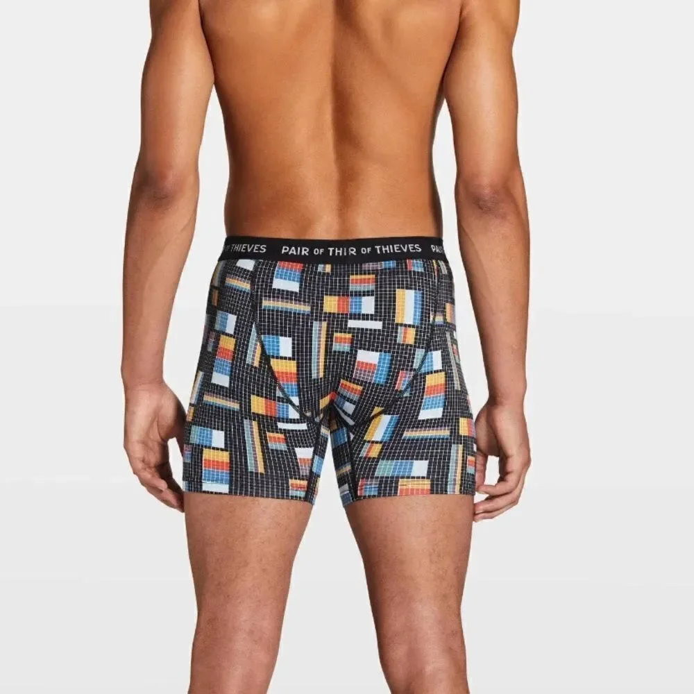 Pair of‎ Thieves Men's Super Soft Boxer Briefs - MultiColored, Medium D12